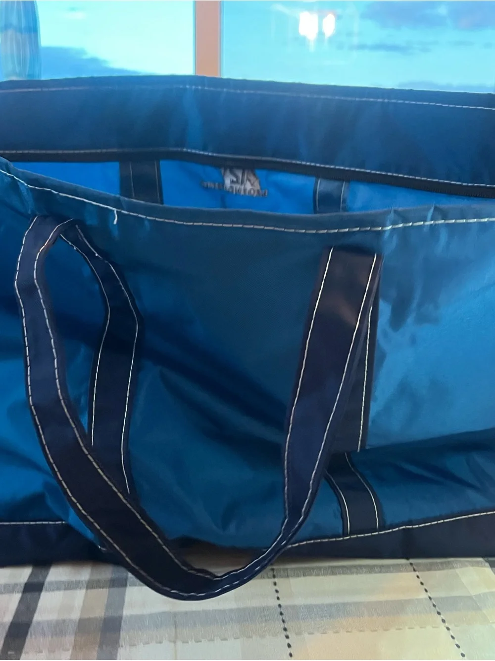 Vintage L.L. Bean Blue Canvas Tote Bag - Joe Namath Men's Carryall